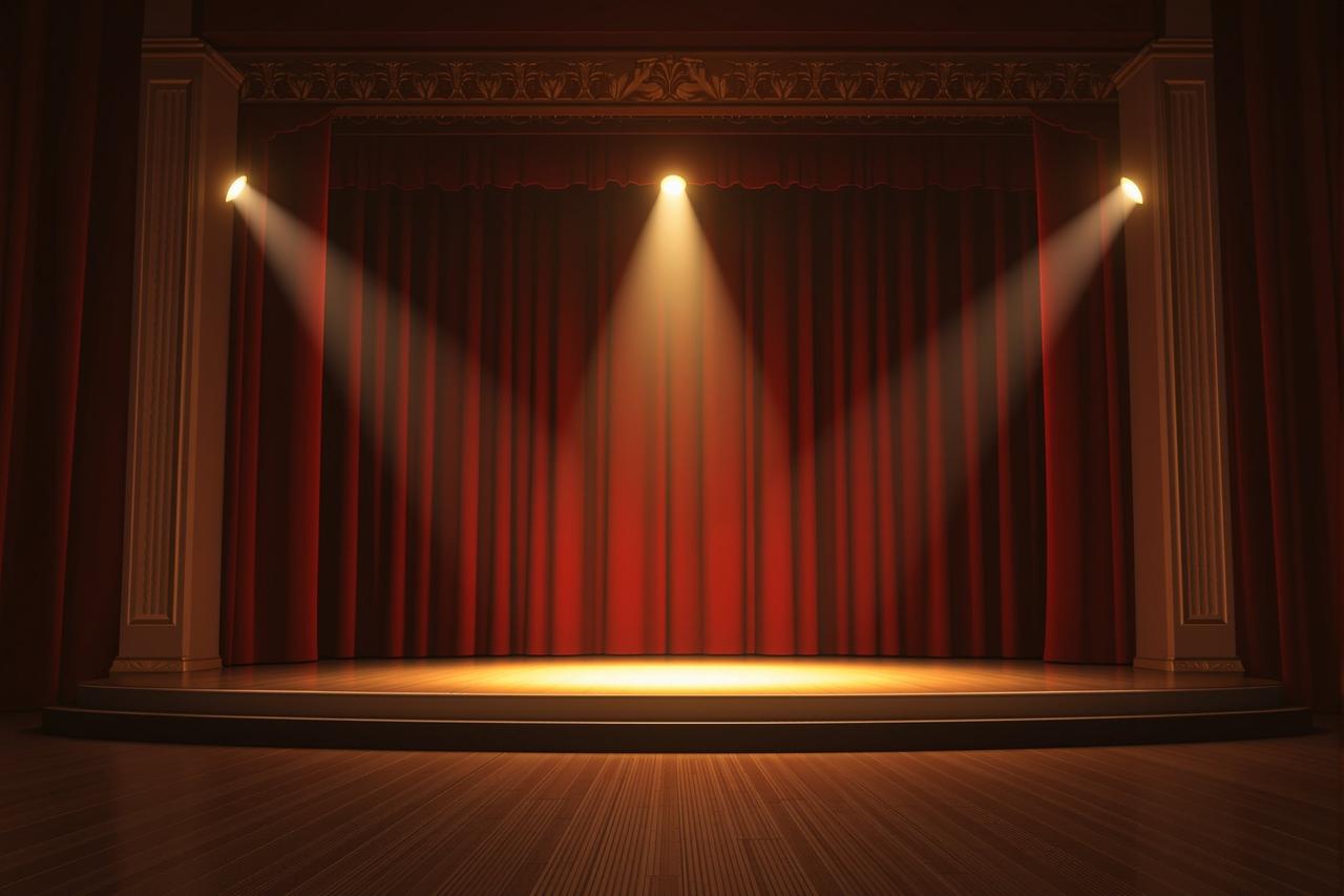 某著名演员宣布退出演艺圈,长文透露背后心酸故事 空荡的剧院舞台上聚光灯照亮一束鲜花,象征演员告别演艺圈